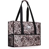 HAWEE Utility Tote Bag with Laptop Compartment Luggage Sleeve Zippered Multi-pocket Commute Shoulder Purse for Nursing/Work