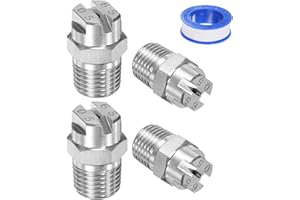 M METERXITY 4-Pack Flat Fan Spray Tip, 65 Degree 1/4BSPT Male Stainless Steel Pressure Washer Nozzles Cleaner Nozzle Replacem