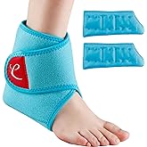 Comfytemp Ankle Ice Pack Wrap Brace for Swelling, Foot Pain Relief, 2 Gel Packs for Injuries Reusable, Hot Cold Compress Therapy for Plantar Fasciitis, Heel Spur, Achilles Tendonitis
