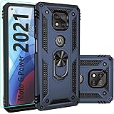 SKTGSLAMY for Moto G Power 2021 Case,with Screen Protector,[Military Grade] 16ft. Drop Tested Cover with Magnetic Kickstand C