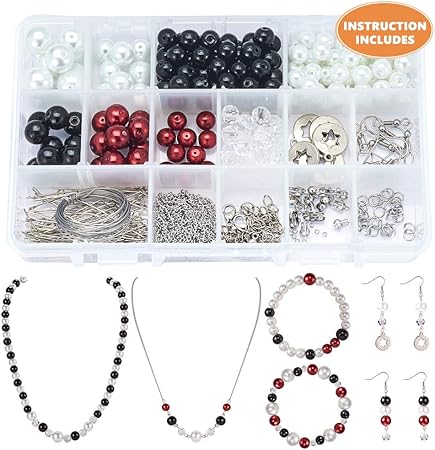 SUNNYCLUE 1 Caja de Bricolaje 2 Juegos de joyería Kit de Perlas de iniciación – Kit de