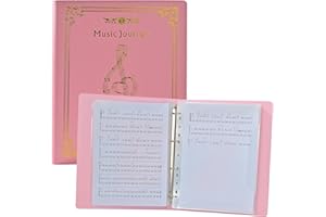 XMLINPER Sheet Music Folder, Choir Holder, Sheet Music Organizer, Sheet Music Binder, for Choir Singer, Stage Performance Letter Size Music Binder 40 Pages Capacity Writable Choir Folder (Vibrant Pink)