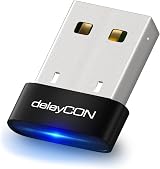 deleyCON Bluetooth 4.0 USB Adapter Stick Plug Play Windows 10 10m Range Black view 1