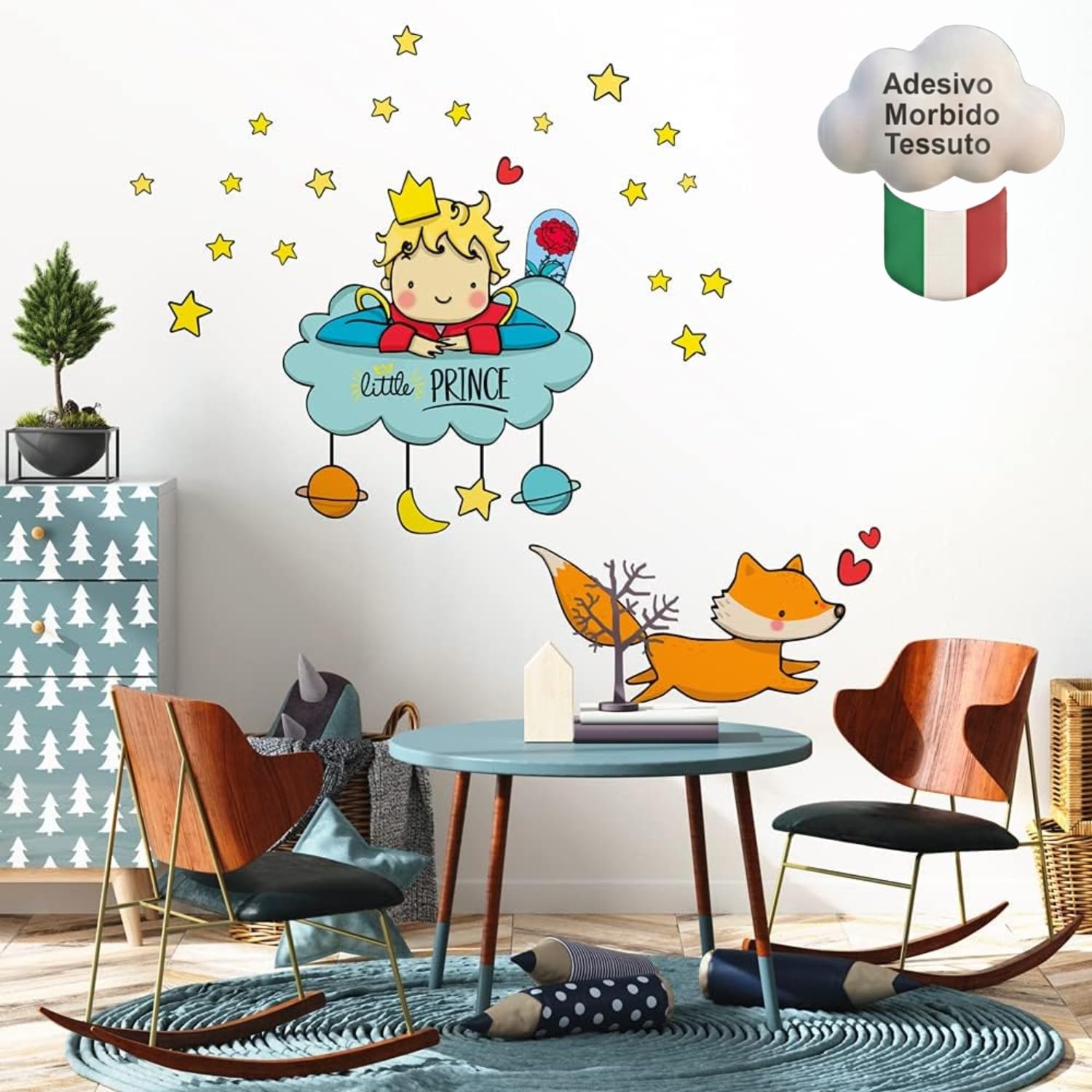 R00157 Wall Stickers Little Prince Fox Wall Decoration Children's Room Kindergarten Nest Bedroom