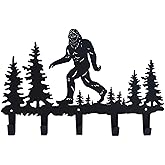 Bigfoot Sasquatch Metal Coat Hooks Wall Mount-Bigfoot Sasquatch Hangers and Key Holder-Clothes Hat Rack and Backpack Hanger Decor for Storage, Living Room, Hallway, Office Gift