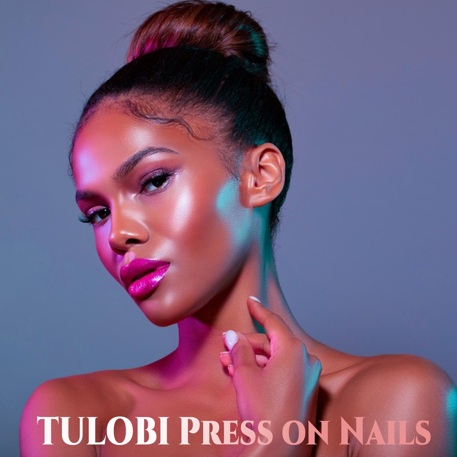 Almond French Tip Press on Nails Medium Fake Nails with Bow Charm Designs Cute Pink False Nail Pearl Flower Designs Full Cover Glue on Nails Press ons for Finger Manicure, 24Pcs - Image 7