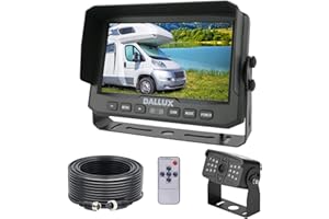 DALLUX Truck Backup Camera kit,HD 1080P Rearview Cab Cam with 7 inch Monitor+ 4 PIN Extension Cable for Bus/Truck/Van/Trailer