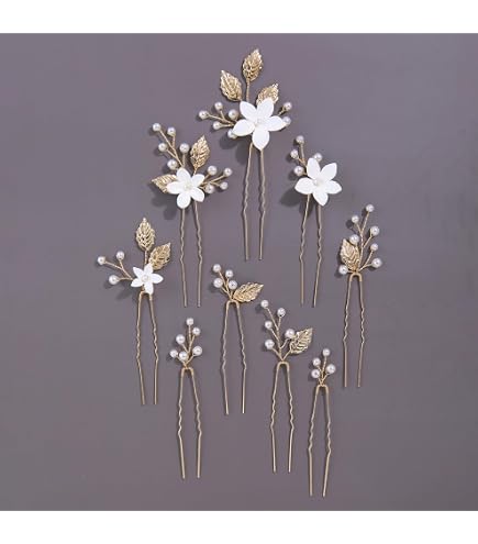 Amazon.com : Syhood 4 Pcs Pearl Rhinestone Hair Pins  display picture 2