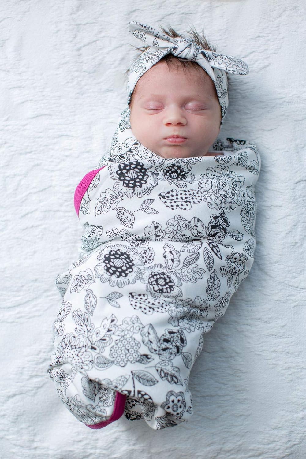 baby boy matching swaddle and hat