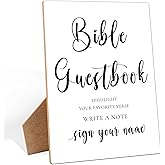 Bible Guestbook Sign, 8×11 Inches Wooden Sign With Stand, Hightlight Your Favorite Verse, Minimalist Table Sign for Wedding Favor,Bridal Shower, Wedding Reception, Event Party Favor Supplies-4