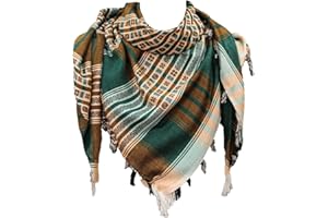 SHOPUKASA Cotton Shemagh Tactical Military Scarf Palestine Scarf Keffiyeh Head Neck Wrap gifts for Men & Women + Paper Bag