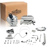 AngyMeck 7 Inch Dual Power Brake Booster Conversion Kit For Chevy GM A-Body | Fits 1964-1972 Chevelle GTO 442 Lemans Cutlass Caprice Skylark Monte Carlo El Camino 1967-1978 Camaro 1967-1969