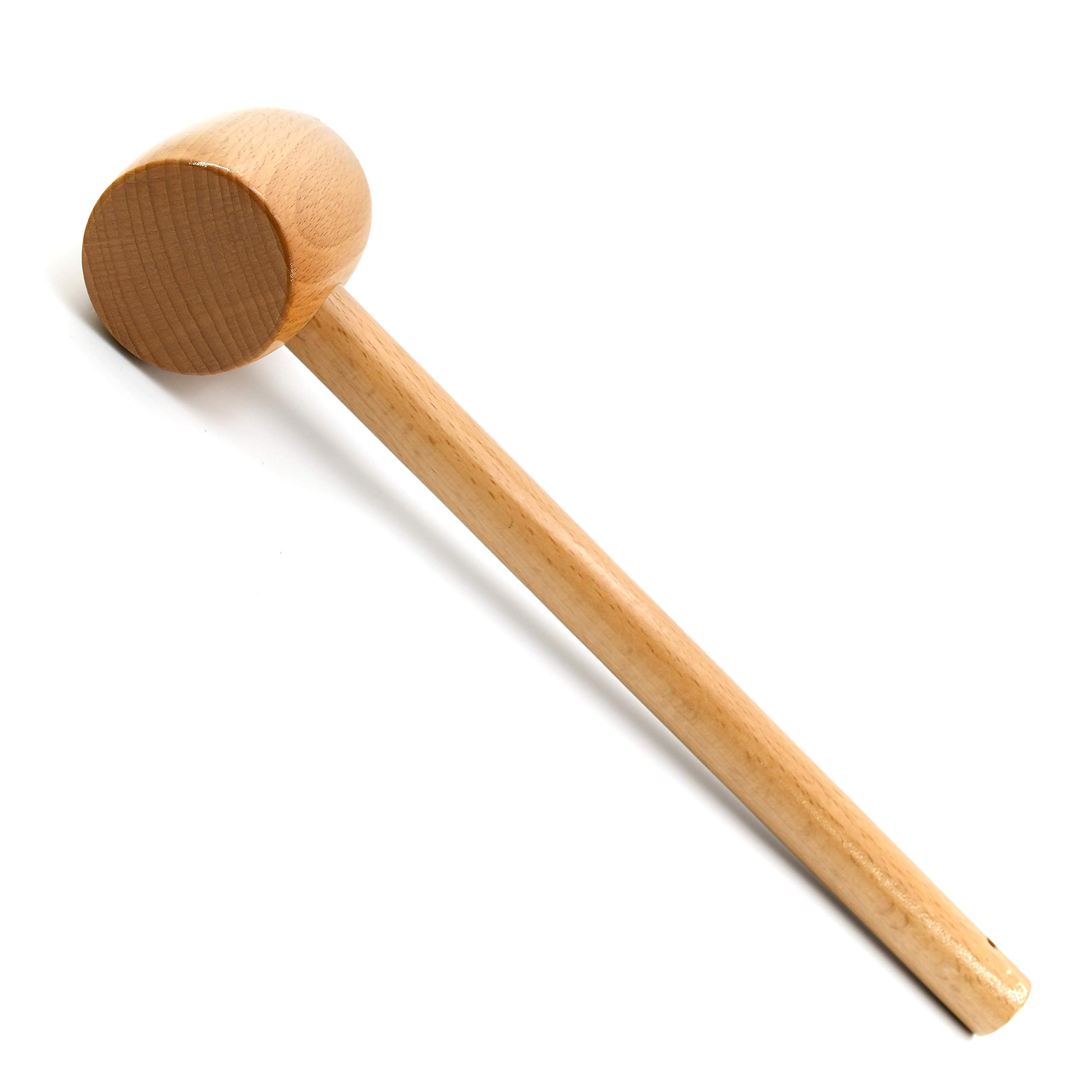 SILMEN Quality Beech Wood Wooden Mallet & Metal Head Hammer for Leathercraft, DIY, Handcraft, Hand Sewing, etc (Beech Wood Varnished Regular Mallet)
