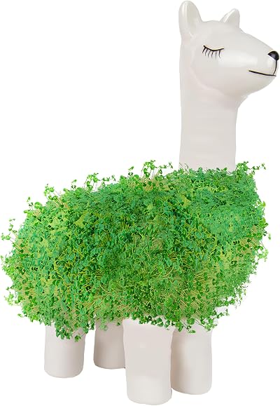 Gift Republic Llama Shaped Chia Planter White with Seeds