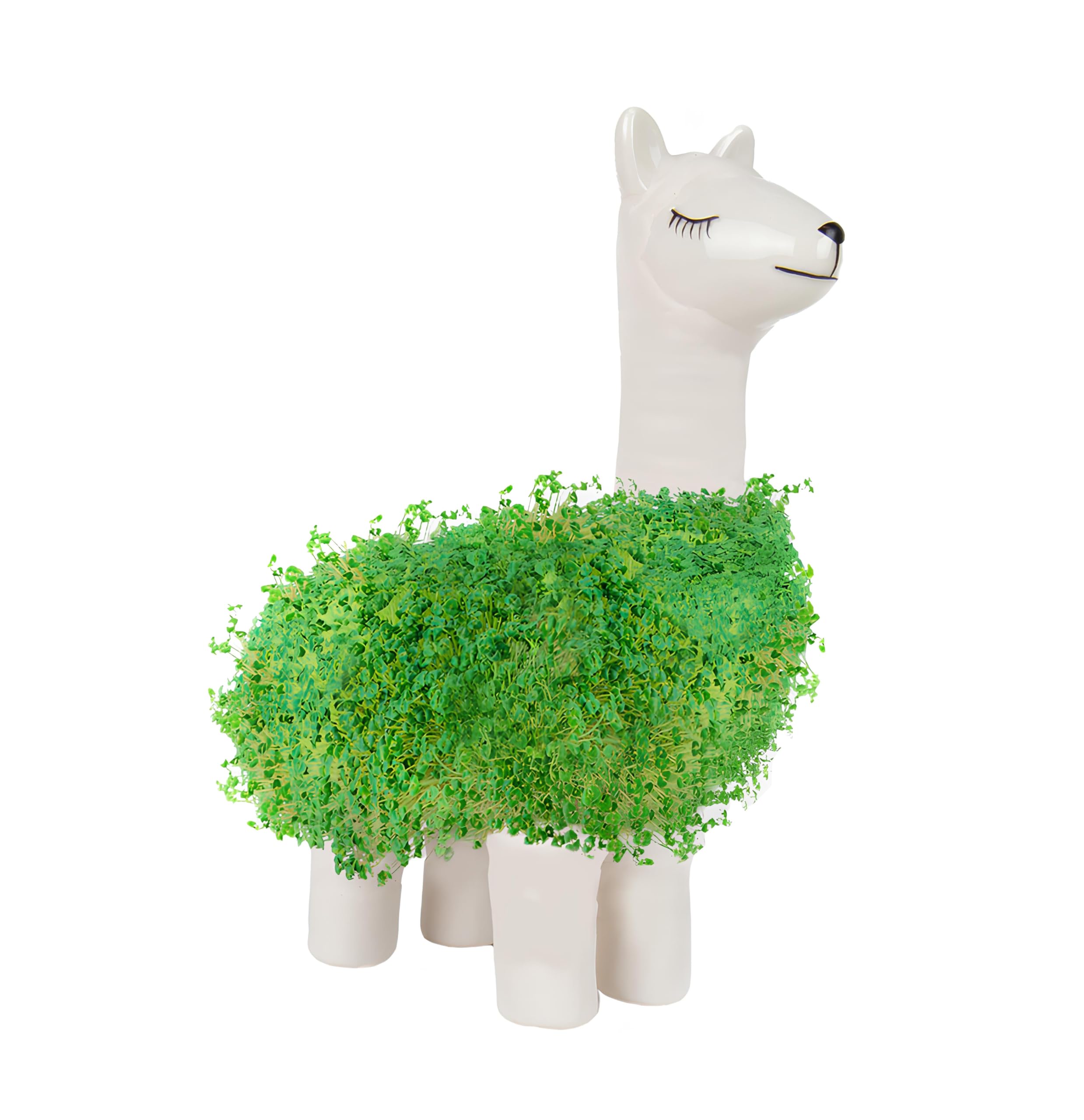 Gift Republic Llama Shaped Chia Planter, White