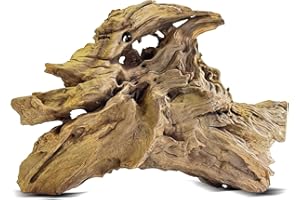 HEMYIS Natural Driftwood for Aquarium Decor,Reptile Habitat&Home DIY Decor,Naturally Unique Shapes Weathered Wood,Easy to Use S-(6-8 Inch/0.9-1.3 Lbs)-Pack of 1