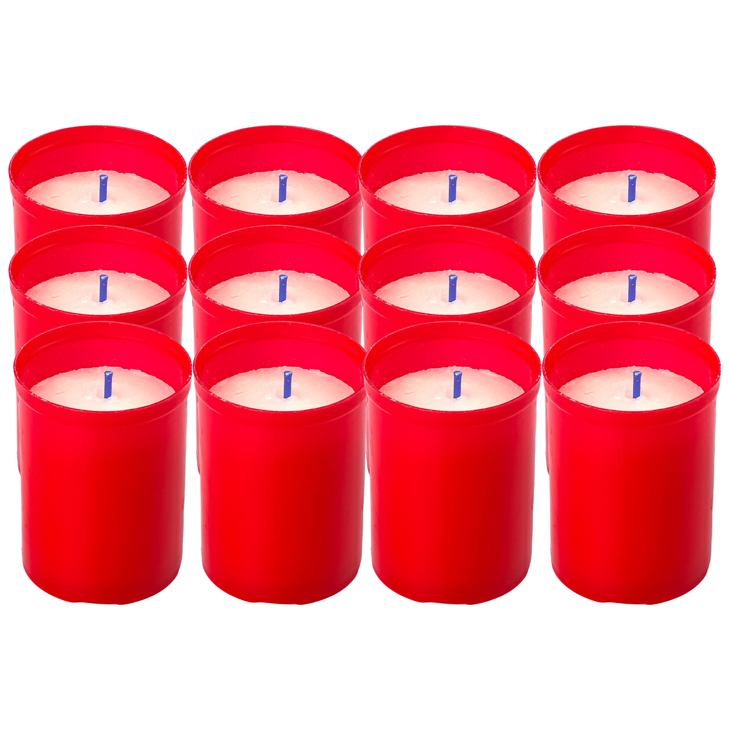 H HANSEL HOME Pack 12 Candles Small Red Votive Candle 6.5 x 5 cm
