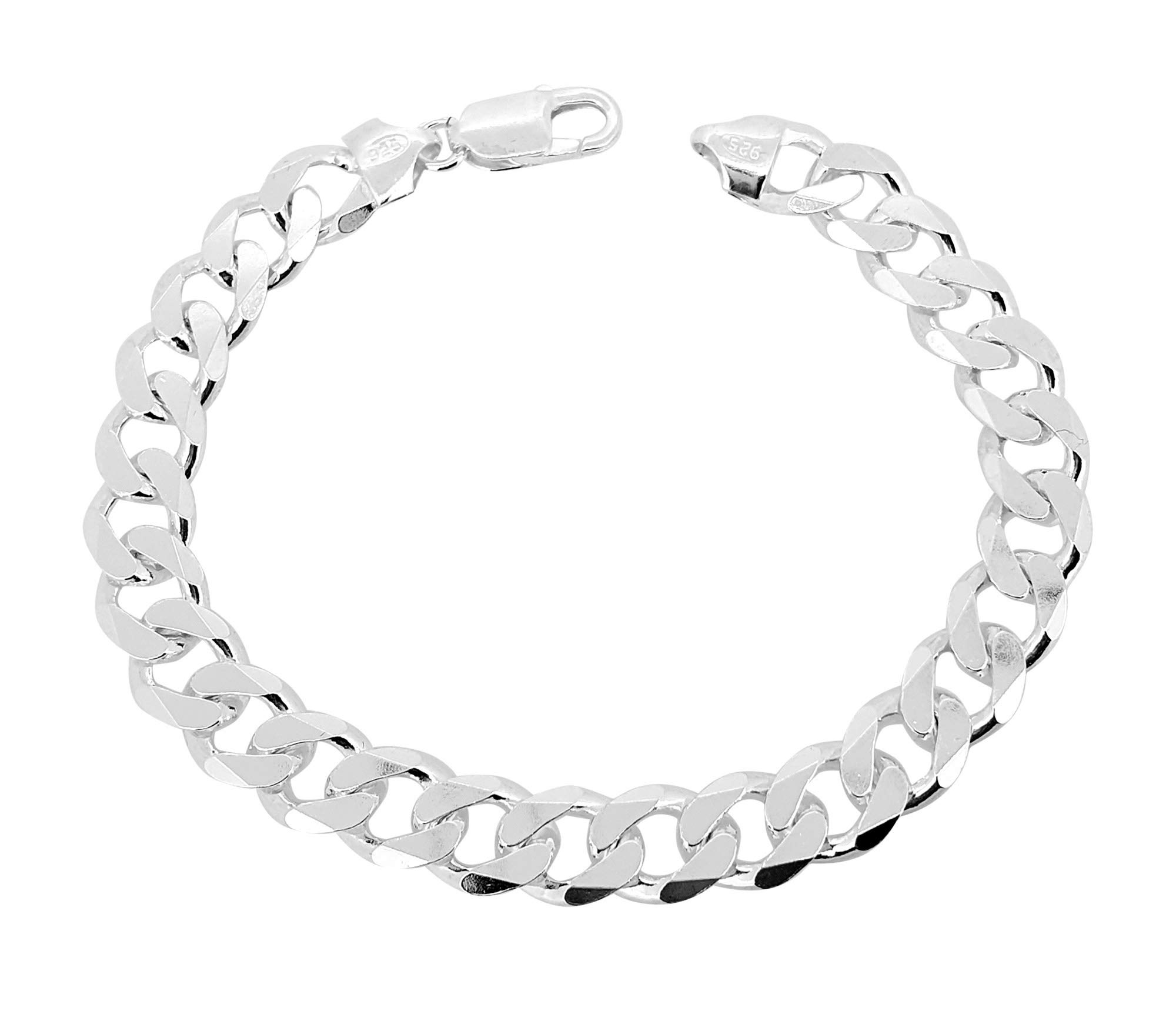 Treasure Bay 9.2mm Solid 925 Silver Curb Chain for Men Available in Mens Silver Chain (22)