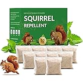 Squirrel Repellent, Chipmunk Repellent Outdoor, 10 Pack Squirrel Deterrent for Attic, Chipmunk Deterrent for Garden, Keep Squirrels Away for Car, Indoor Repellents Squirrel Pouches for Potted Plant