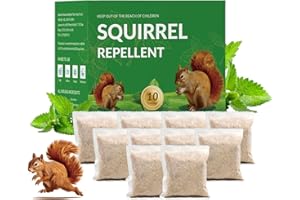 LAVANOVA Squirrel Repellent, Chipmunk Repellent Outdoor, 10 Pack Squirrel Deterrent for Attic, Chipmunk Deterrent for Garden, Keep Squirrels Away for Car, Indoor Repellents Squirrel Pouches for Potted Plant