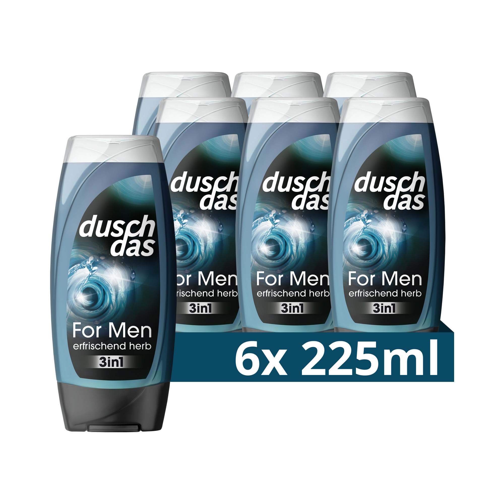 Duschdas Duschgel For Men Duschbad mit Fresh-Energy-Duftformel sorgt für eine erfrischende Dusche 6 x 225 ml