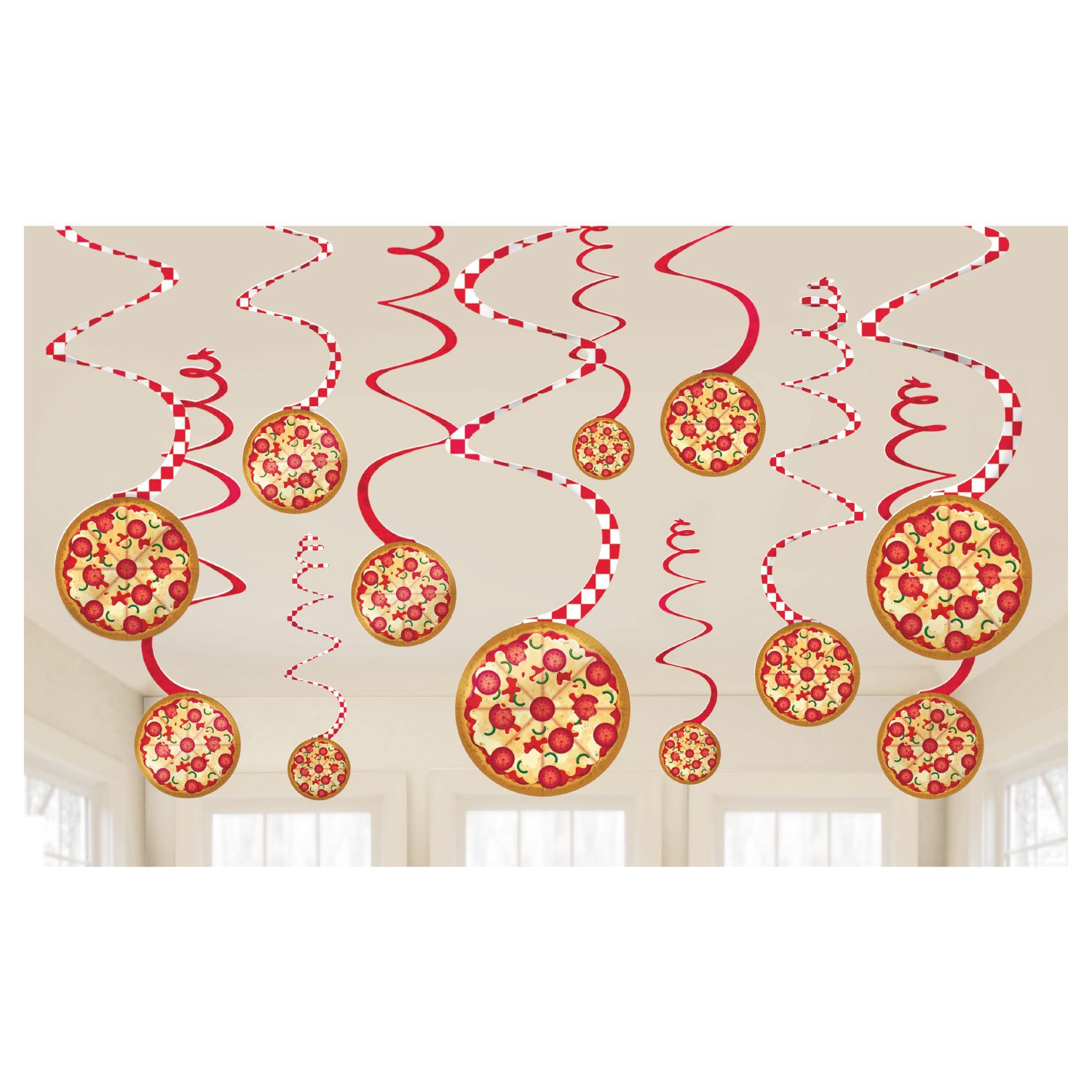 Amscan 672017, Spiral Decorations Pizza Party, large