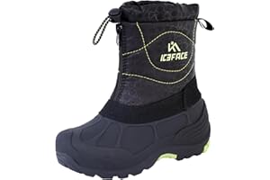 ICEFACE Snow Boots for Kids Waterproof Durable and Slip Resistant Winter Snow Boots for Boys and Girls with Insulated Fleece Lining, Perfect for Snowy Adventures. Ideal Snow Boots toddler to Keep Feet Warm and Dry