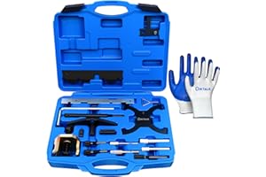 DIKTALK Camshaft Timing Tool Kit for Ford Fiesta Fusion Escape, Compatible with Mazda Vehicles, for 1.6L EcoBoost, 1.5L 1.6L VVT, 2.0L Diesel & 2.5L Engines, with Cam Lockers & Flywheel Pins (18-PC Set)