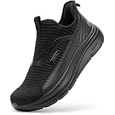 FitVille Men's Extra Wide Slip on Walking Shoes with Arch Support Men Slip on Sneakers for Foot Pain Relief-Stepease V2