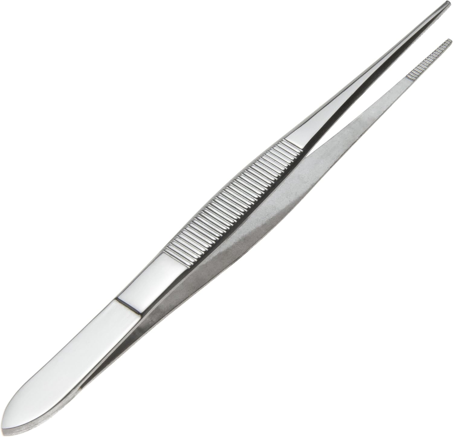 SE 518TWCH Straight Splinter Tweezers, 41/4", Stainless Steel Amazon