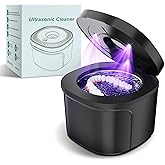 Ultrasonic Retainer Cleaner, Dental Cleaning Pod with U-V Lights, 45kHz Retainer Cleaner Machine for Dentures, Toothbrush Heads, Jewelry, Aligner, Night Mouth Guards (Black)