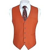HISDERN Men’s Suit Vest Waistcoat with 3 Pockets Slim Fit for Business Formal Wedding Prom and Casual Tuxedo Wear