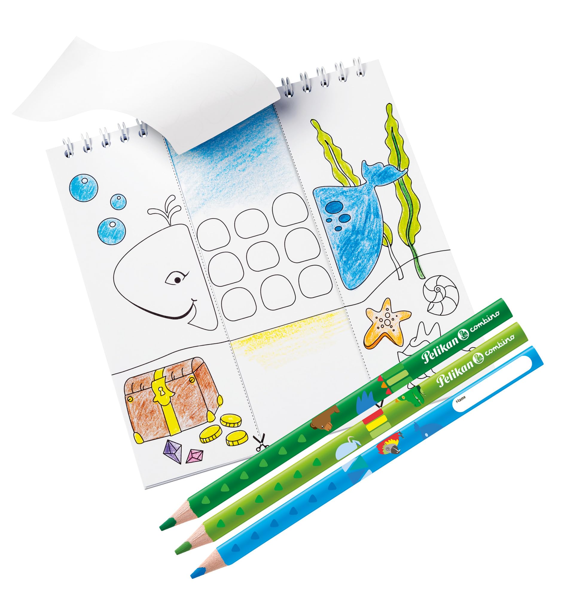 Pelikan 810401 Combino Children’s Learning to Write Pencil, Pink Block+Pens Block+Stifte combino