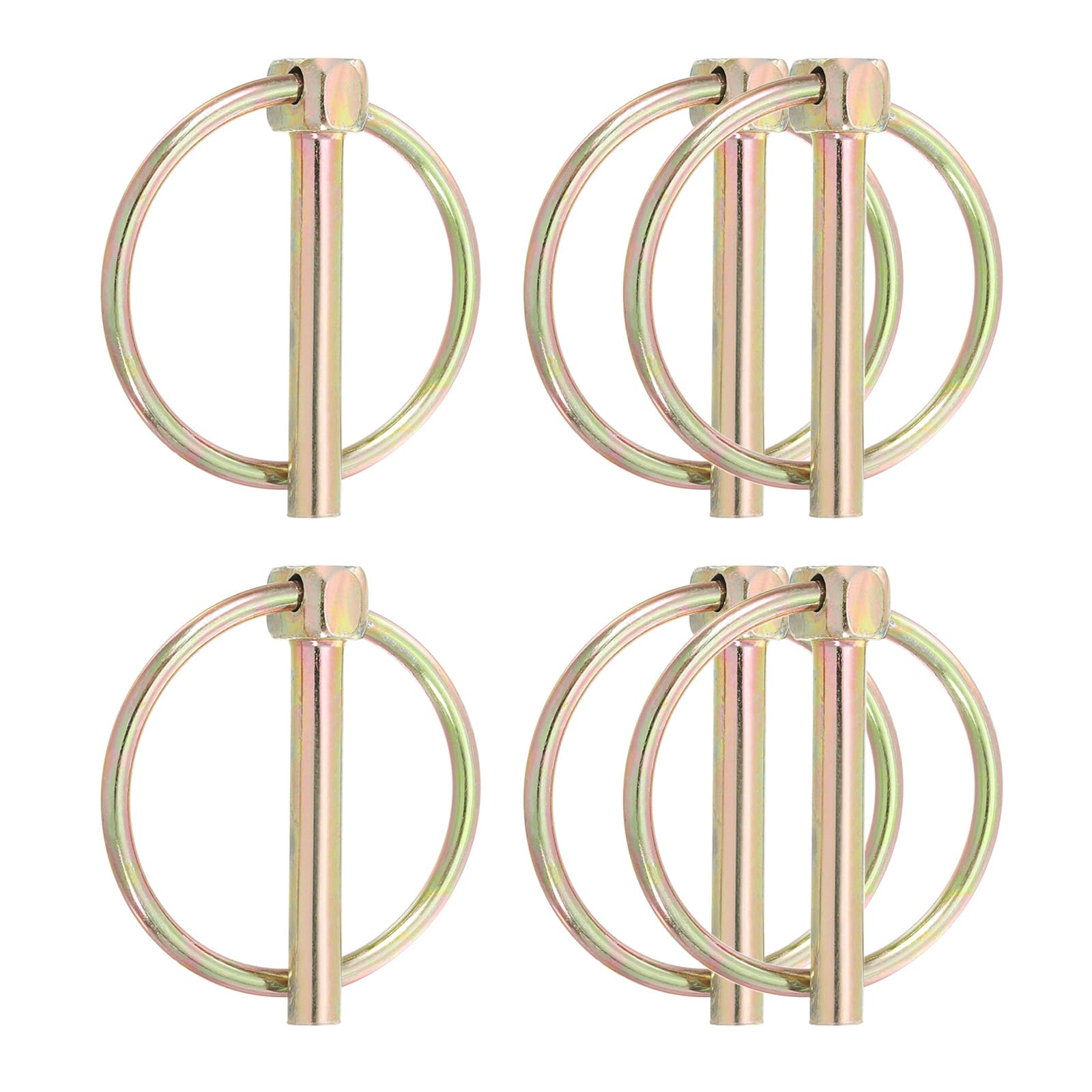 PATIKIL 11/64 x 1.18" Linch Pin, 6 Pcs Lynch Pin Assortment Kit Shaft Lock Pin Clips Hardware Pins with Ring for Farm Tractor Trailer Carriages (4.5x30mm)