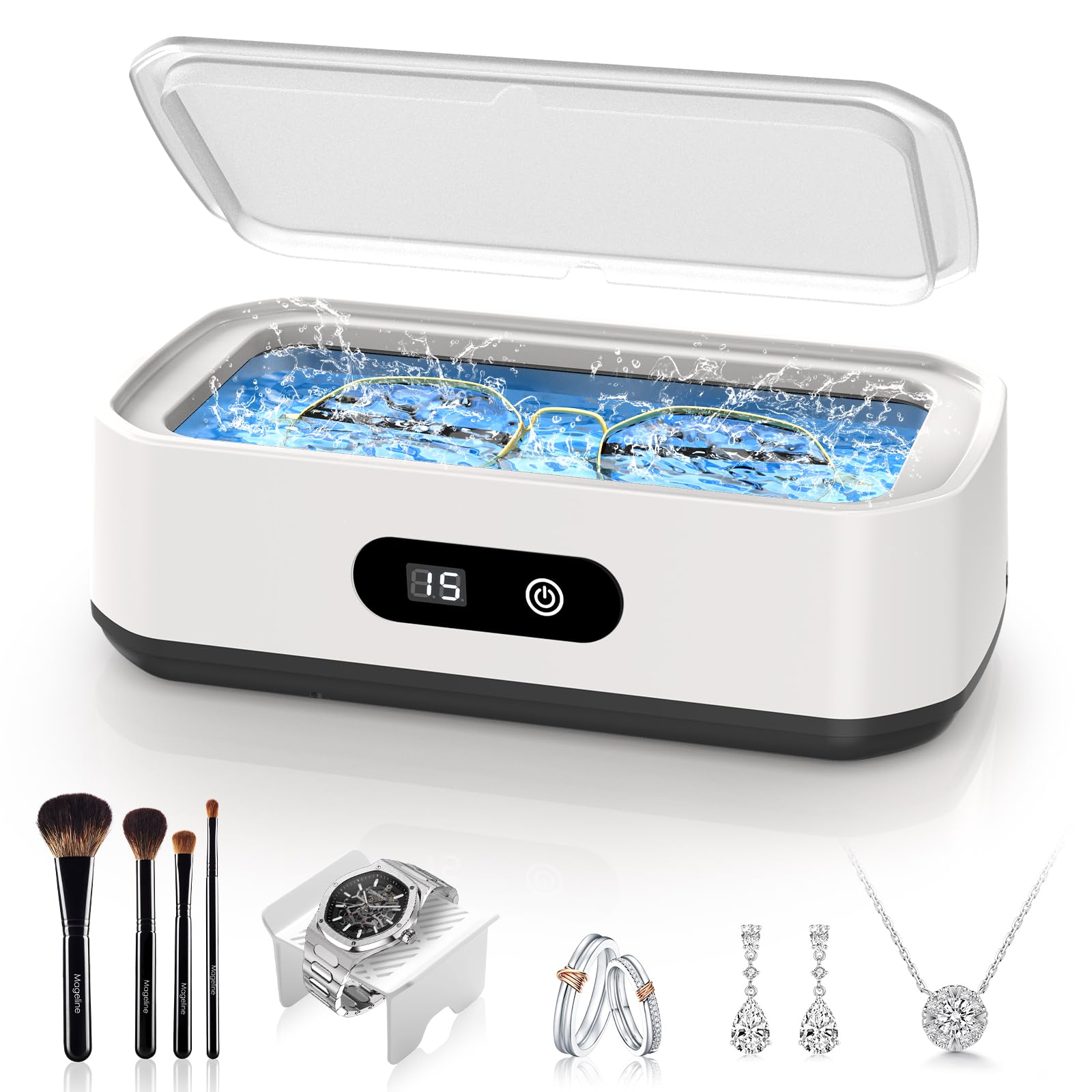 Photo 1 of 2026 Upgrade Ultrasonic Jewelry Cleaner, 50khz Large Capacity Ultrasonic Cleaner for Jewelry, Ring, Eyeglasses, Watch Strap&Dentures, Five Cleaning Modes, 304 Stainless Steel, Gift for Wife, Mom