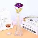 Beferr Forever Rose Gift for Mum Purple Rose with Heart Glass Base view 7
