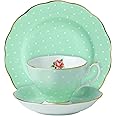 Royal Albert Polka Rose 3-Piece Set (Teacup, Saucer & Plate 8")