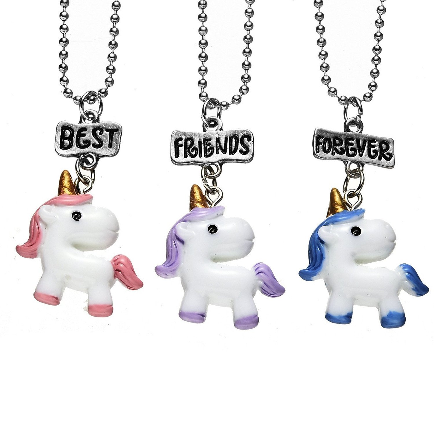 Collana BFF Per Amiche - Confezione Da 3 Collane Dell'Amicizia Con Ciondolo, Regalo Per Ragazze, Materiale Ipoallergenico - Foto 4