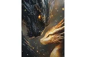 BYGFHLYW 5D Diamond Painting Kits for Adults, Black Golden Dragons Diamond Art Kits for Adults Beginner, DIY Full Drill Diamond Dot Gem Painting for Home Wall Decor 12x16 inch