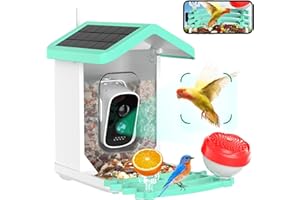 AZONANOR Bird Feeder with Camera, 4K HD AI Identify Bird Species, Smart Solar-Powered Bird Feeder, Auto Capture Bird& Motion Detection for Watching, Camera Bird Feeders Present for Bird Lovers