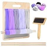 Varku 4 PCS Wool Blending Board Set, Wooden Carding