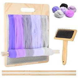 Varku 4 PCS Wool Blending Board Set, Wooden Carding