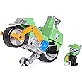Paw Patrol Moto Pups Rocky’s Deluxe Pull Back Motorcycle Vehicle with Wheelie Feature and Figure Multicolor X-Large