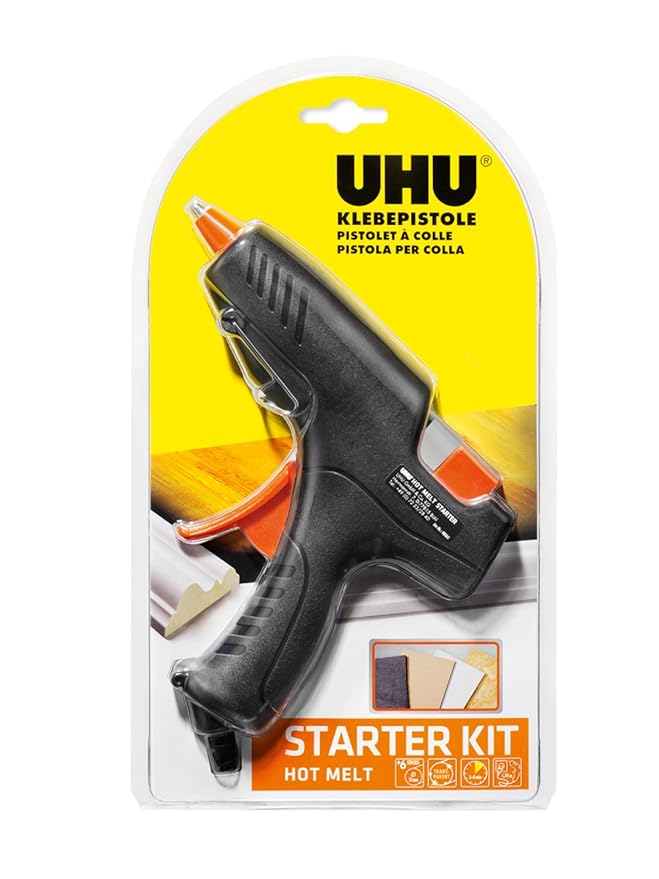 UHU Heißklebepistole Hot Melt Starter-Kit (Pistole + 6 Patronen)