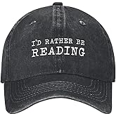 I'd Ratherr Be Readingg Book Loverr Hats for Men Trendy Washed Distressed