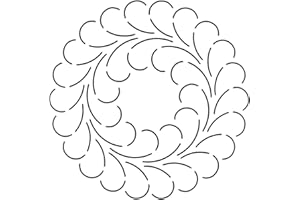 Quilting Creations 341QC Double Feather Quilt Stencil, 8 x 8, White