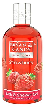 Bryan & Candy New York Strawberry Shower Gel (300ml) with Aloe Vera. Gentle, Moisturizing Body Wash for Soft, Supple Skin