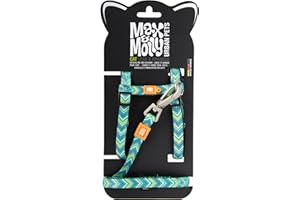 MAX & MOLLY URBAN PETS Max and Molly Adjustable Cat Harness and Leash Set - Escape-Proof Cat Harness with Leash for Outdoor Walking and Exploring - Tropical Design (Vintage Chevron)