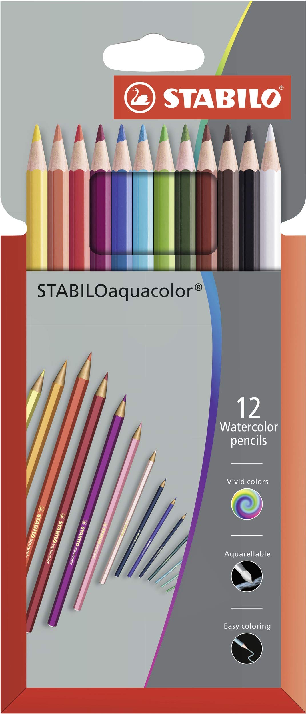 Colouring Pencil - STABILOaquacolor - Pack of 12 - Assorted colours