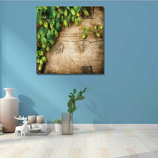 Amazon Com Hop Twig Over Old Wooden Table Background Style Beer Production Ingredient Brewery Fresh Picked Whole Hops Close Up Brewing Concept Wallpaper Art Print For Kitchen Art Print For Living Room 19x19in Posters Prints
